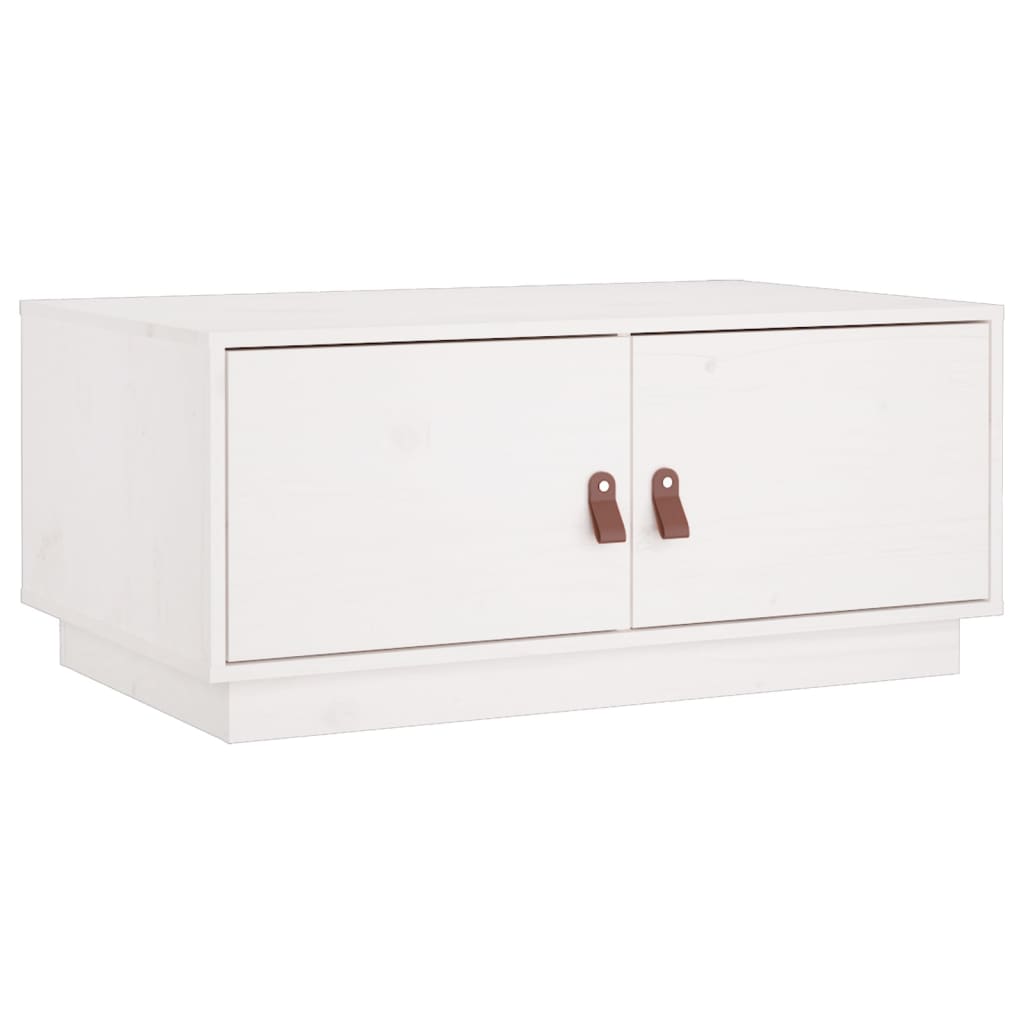 Coffee Table White 80x50x35 cm Solid Wood Pine
