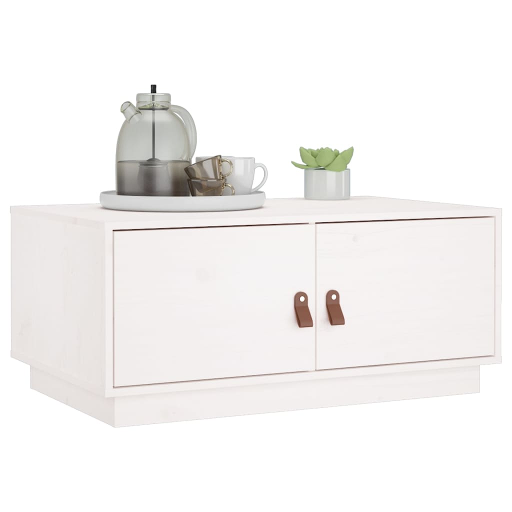 Coffee Table White 80x50x35 cm Solid Wood Pine