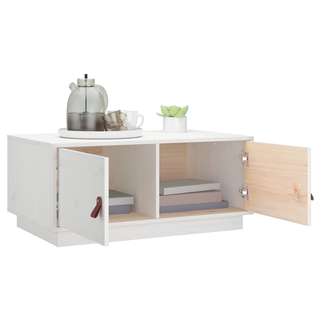 Coffee Table White 80x50x35 cm Solid Wood Pine