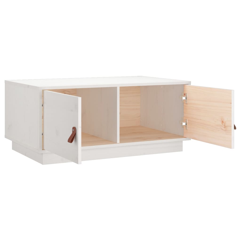 Coffee Table White 80x50x35 cm Solid Wood Pine