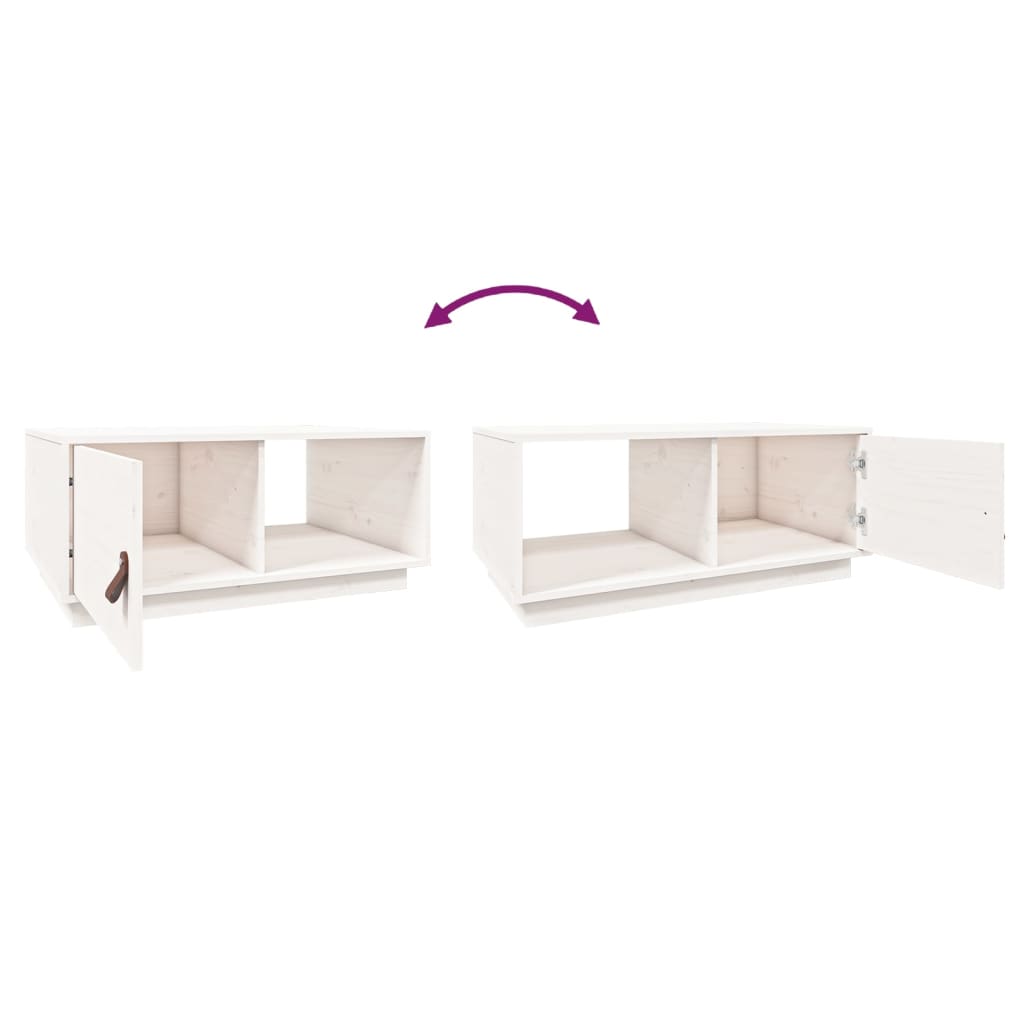 Coffee Table White 80x50x35.5 cm Solid Wood Pine