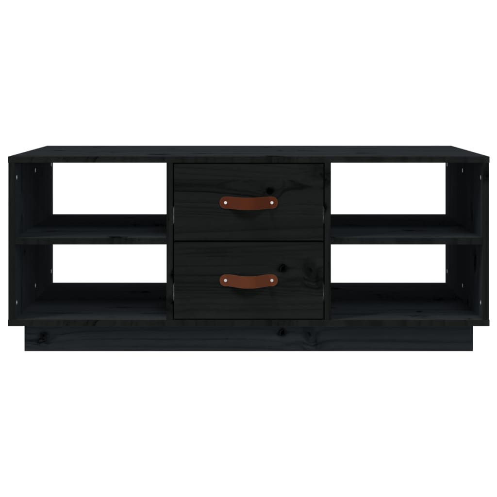 Coffee Table Black 100x50x41 cm Solid Wood Pine