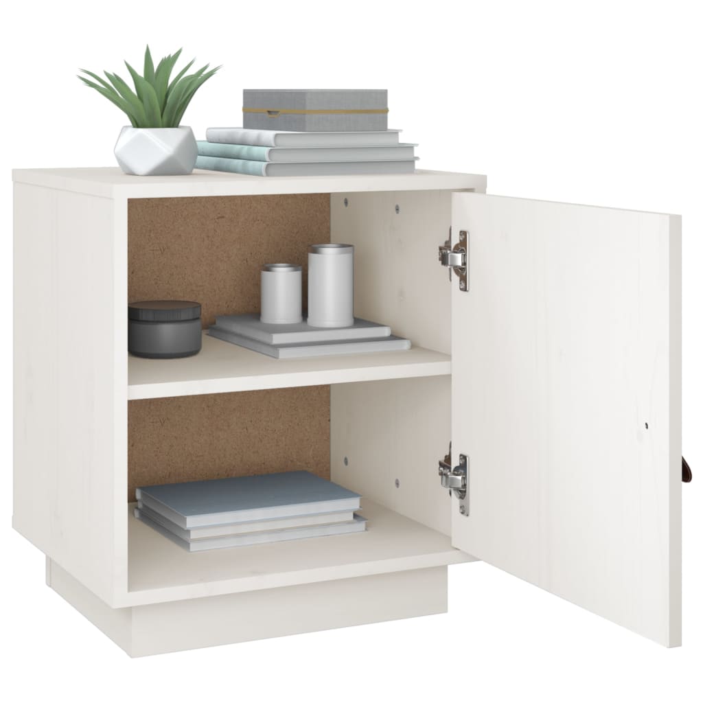Bedside Cabinets 2 pcs White 40x34x45 cm Solid Wood Pine
