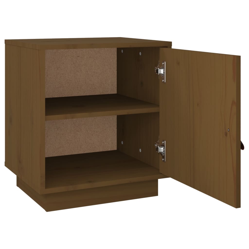 Bedside Cabinet Honey Brown 40x34x45 cm Solid Wood Pine
