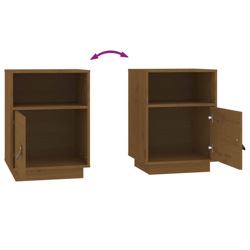 Bedside Cabinets 2 pcs Honey Brown 40x34x55 cm Solid Wood Pine