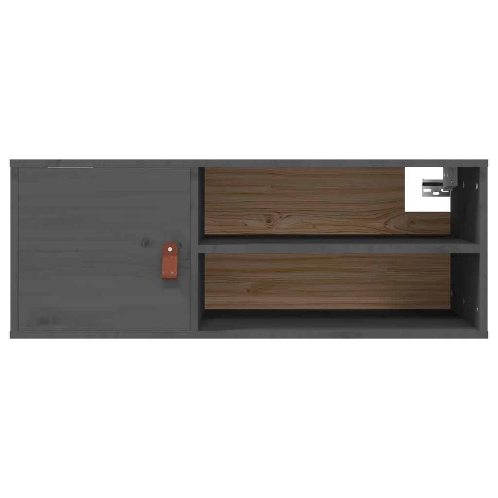 Wall Cabinets 2 pcs Grey 80x30x30 cm Solid Wood Pine
