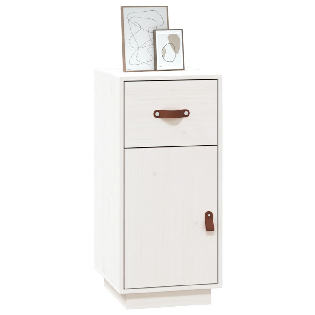 Sideboard White 34x40x75 cm Solid Wood Pine