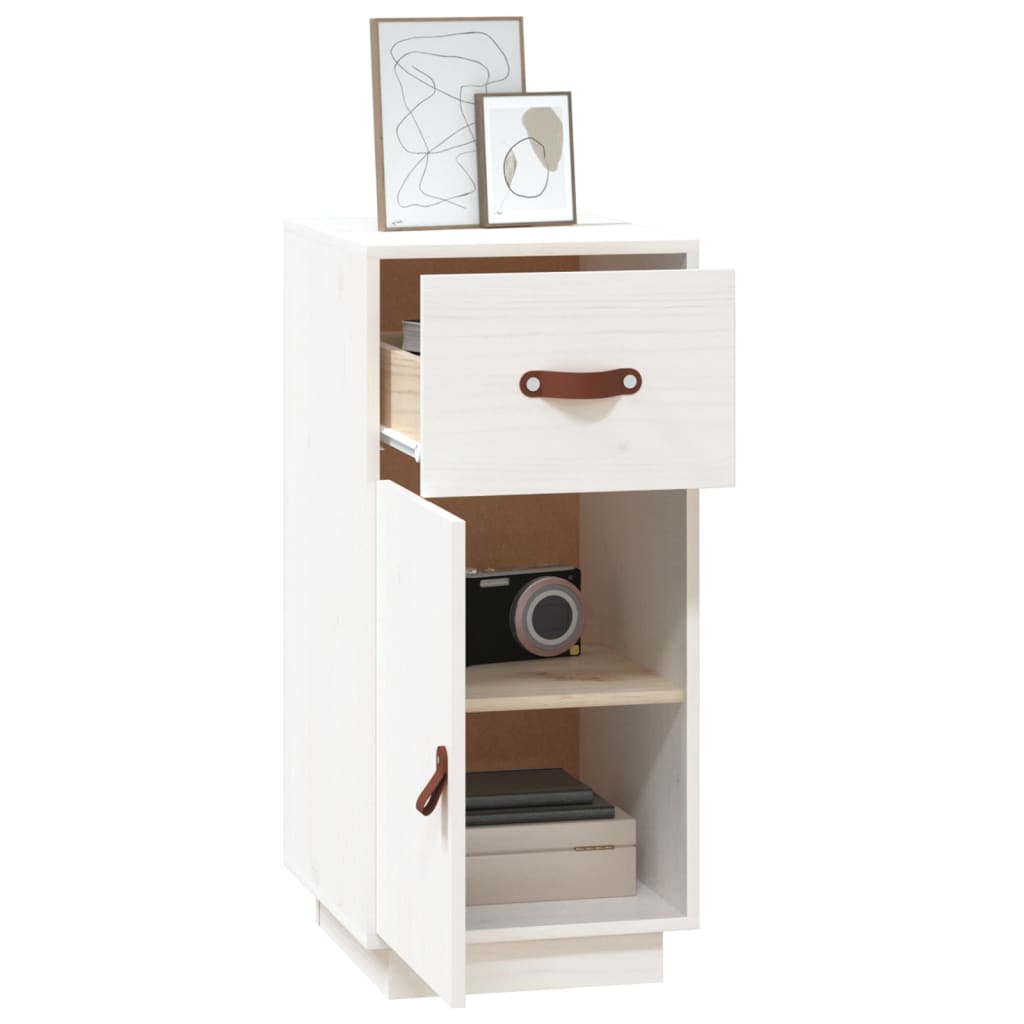 Sideboard White 34x40x75 cm Solid Wood Pine