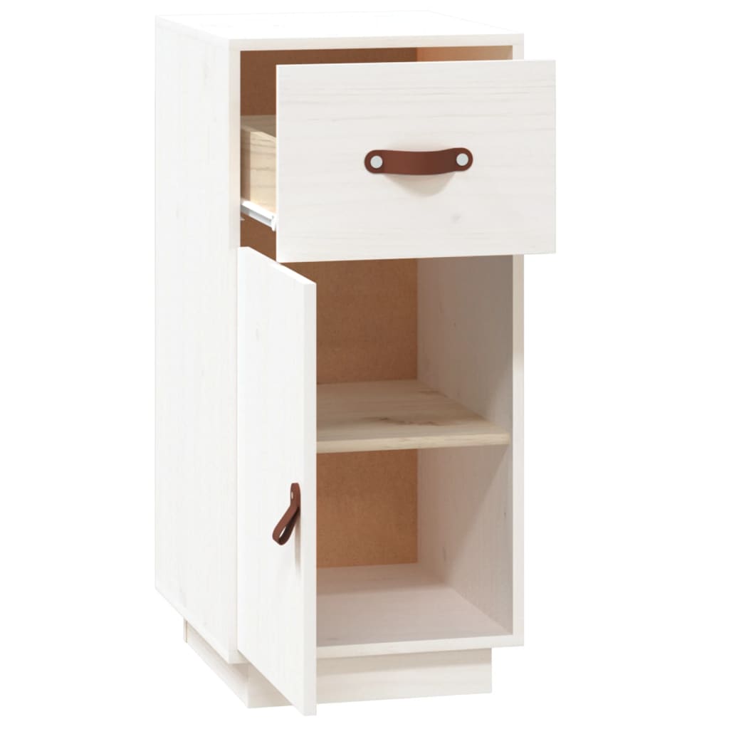 Sideboard White 34x40x75 cm Solid Wood Pine