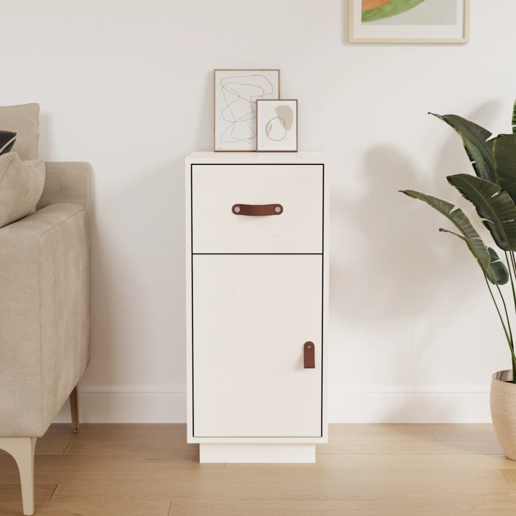 Sideboard White 34x40x75 cm Solid Wood Pine
