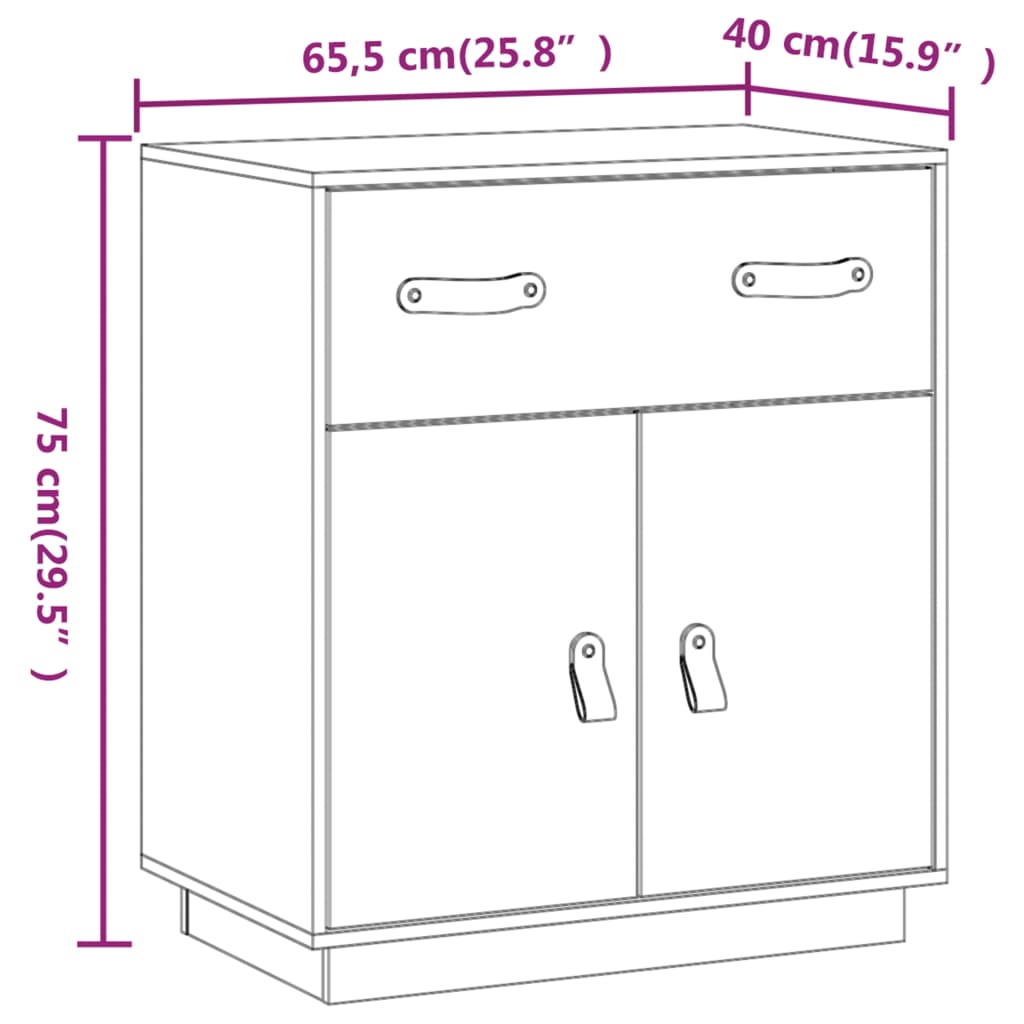Sideboard Honey Brown 65.5x40x75 cm Solid Wood Pine