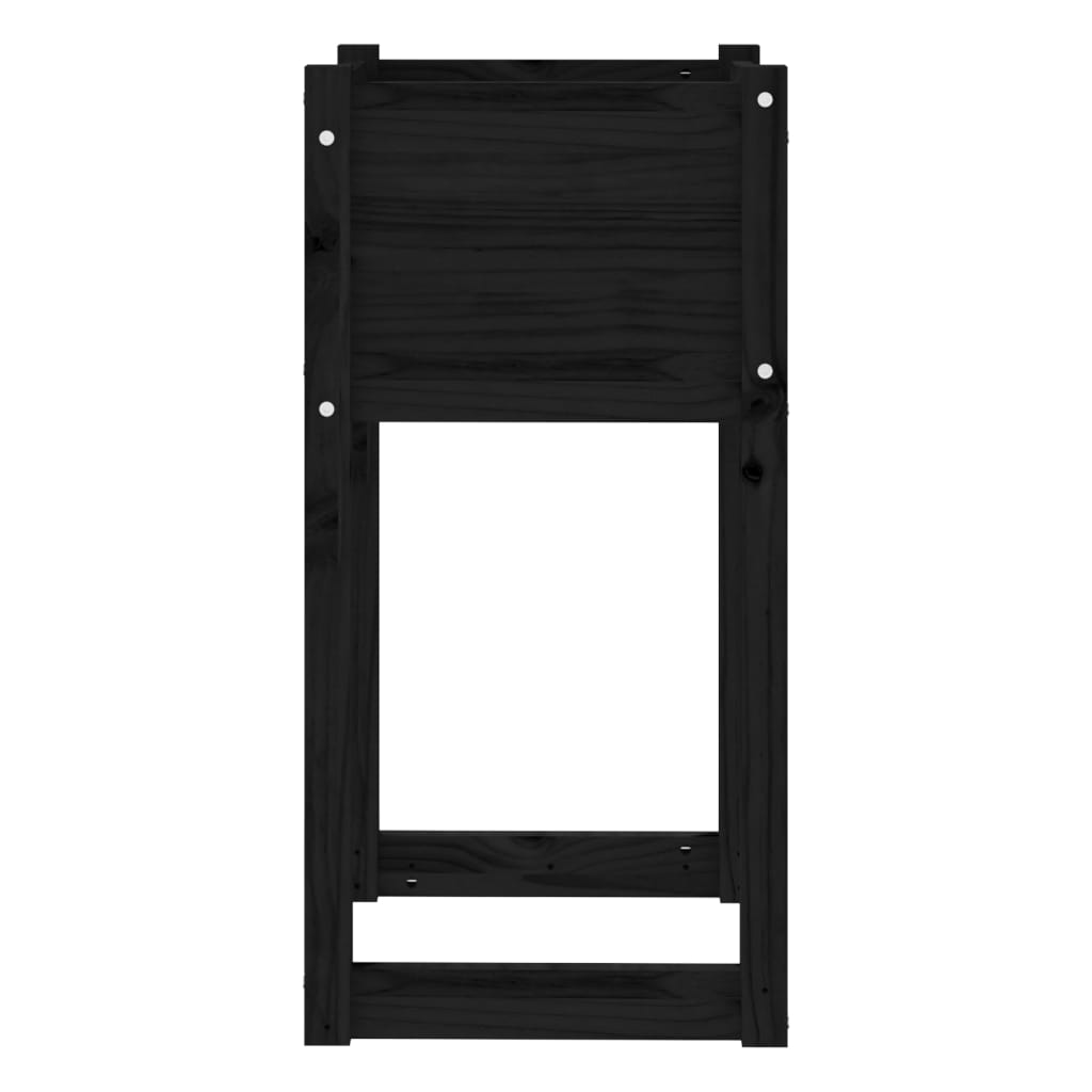 Planter Black 40x40x81 cm Solid Wood Pine