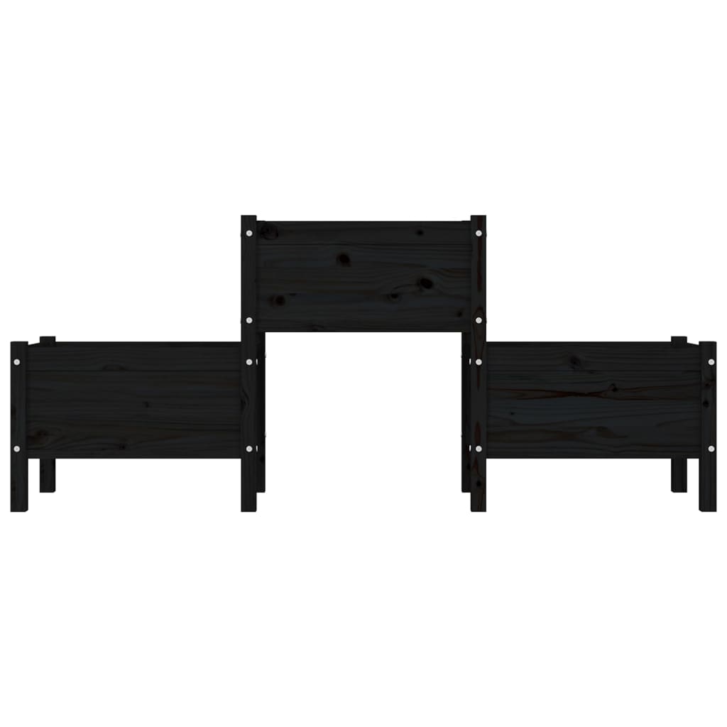 Planter Black 178.5x44x75 cm Solid Wood Pine