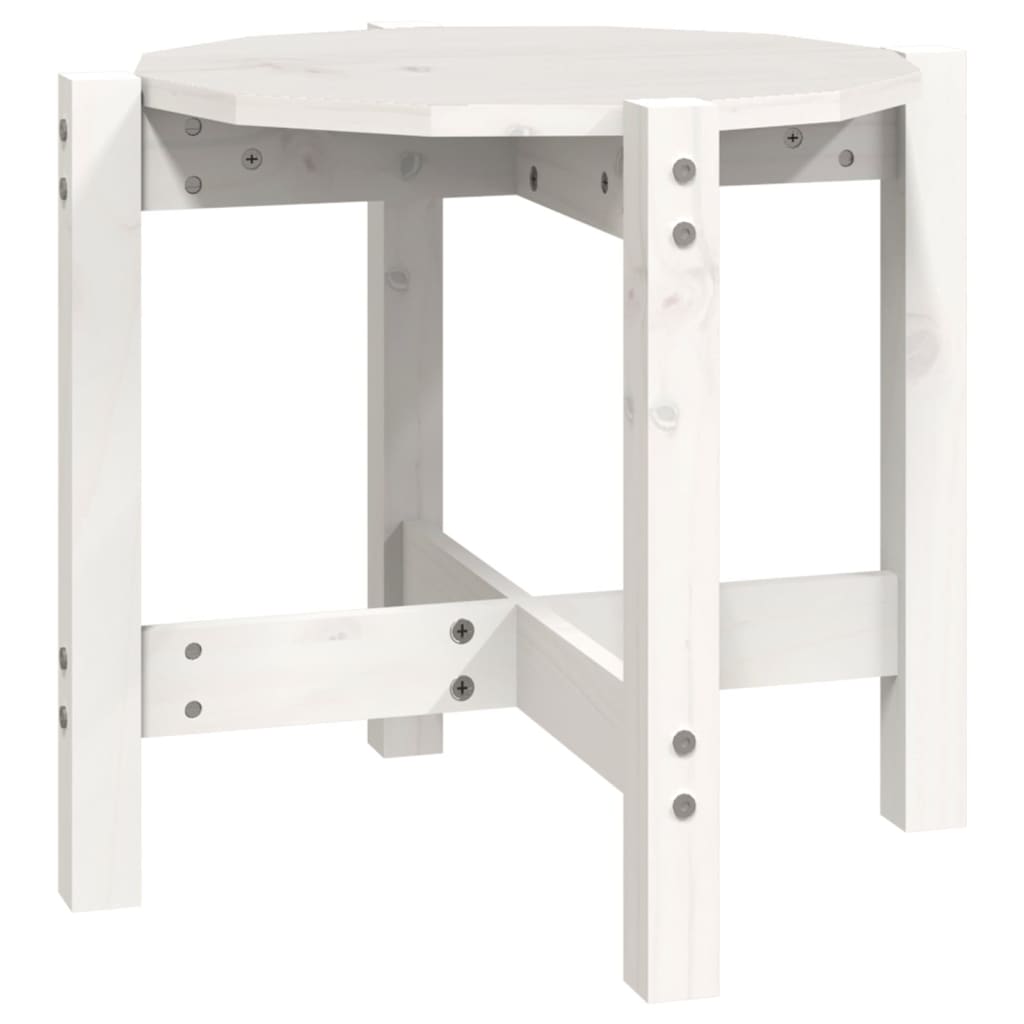 Coffee Table White Ø 52.5x45 cm Solid Wood Pine