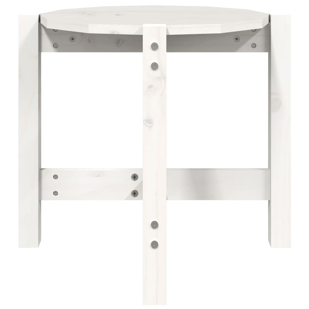Coffee Table White Ø 52.5x45 cm Solid Wood Pine