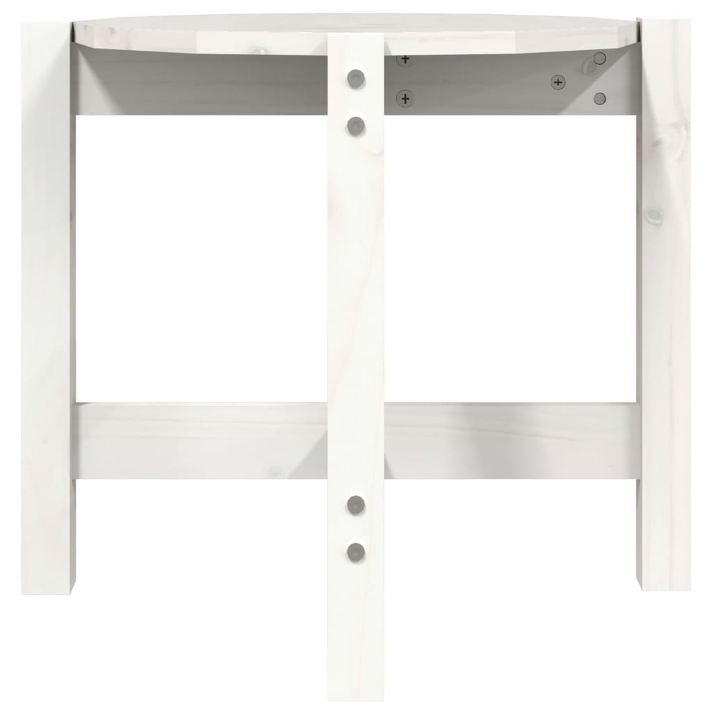 Coffee Table White Ø 52.5x45 cm Solid Wood Pine
