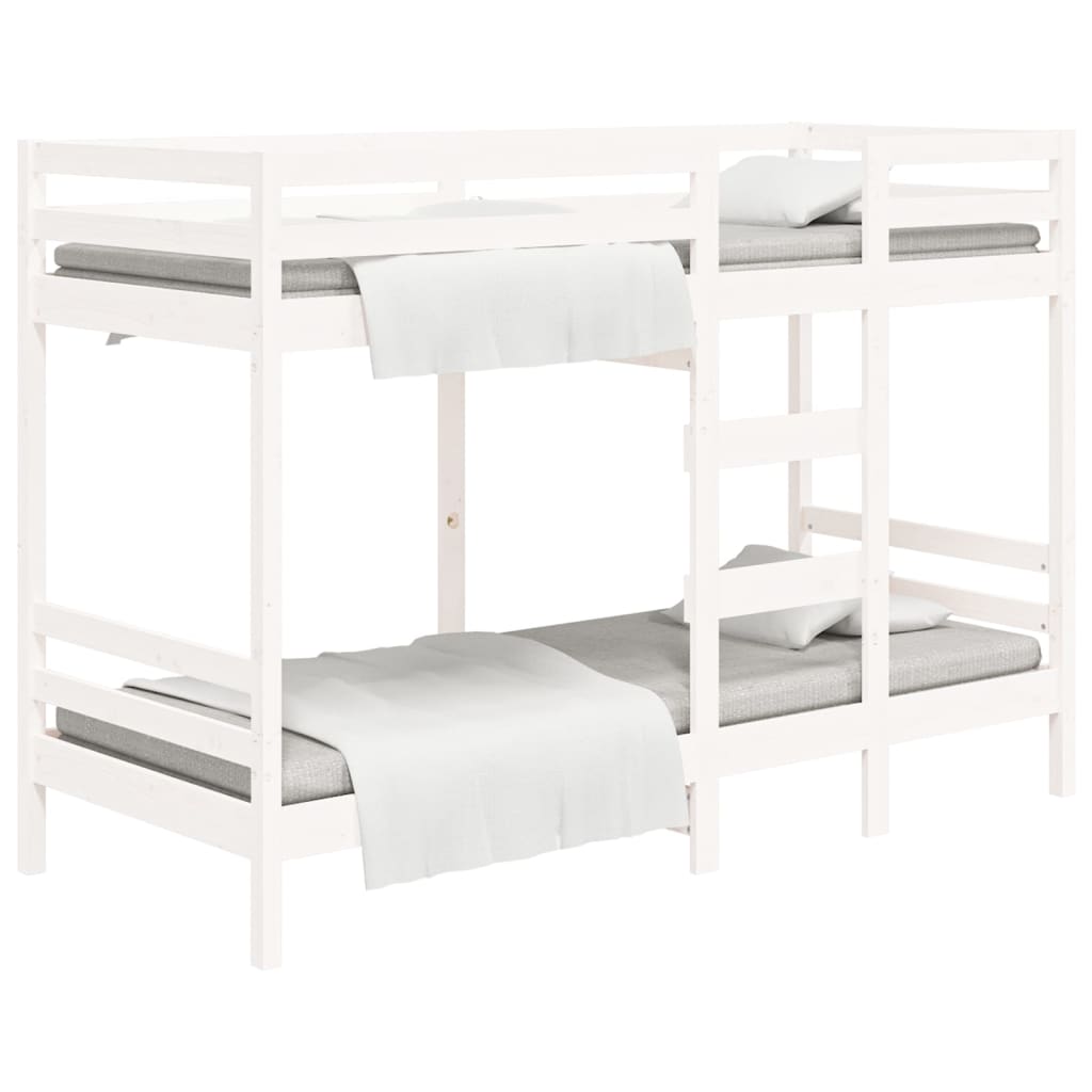 Bunk Bed without Mattress White 90x200 cm Solid Wood Pine