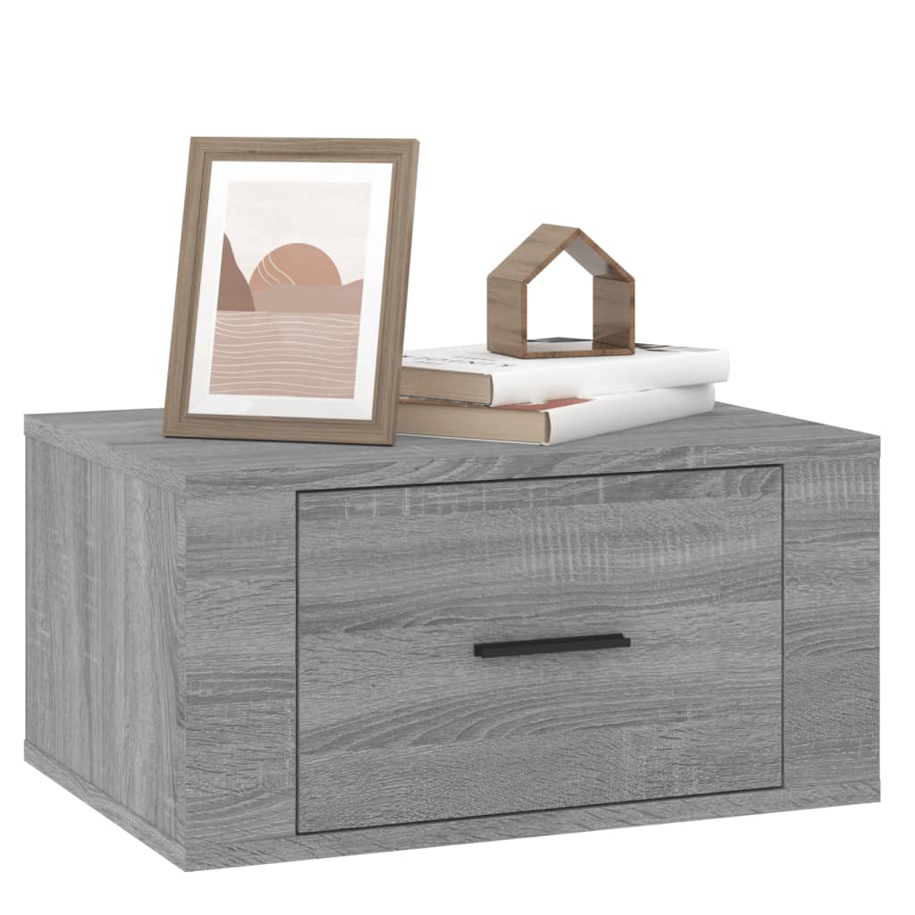 Wall-mounted Bedside Cabinet Grey Sonoma 50x36x25 cm