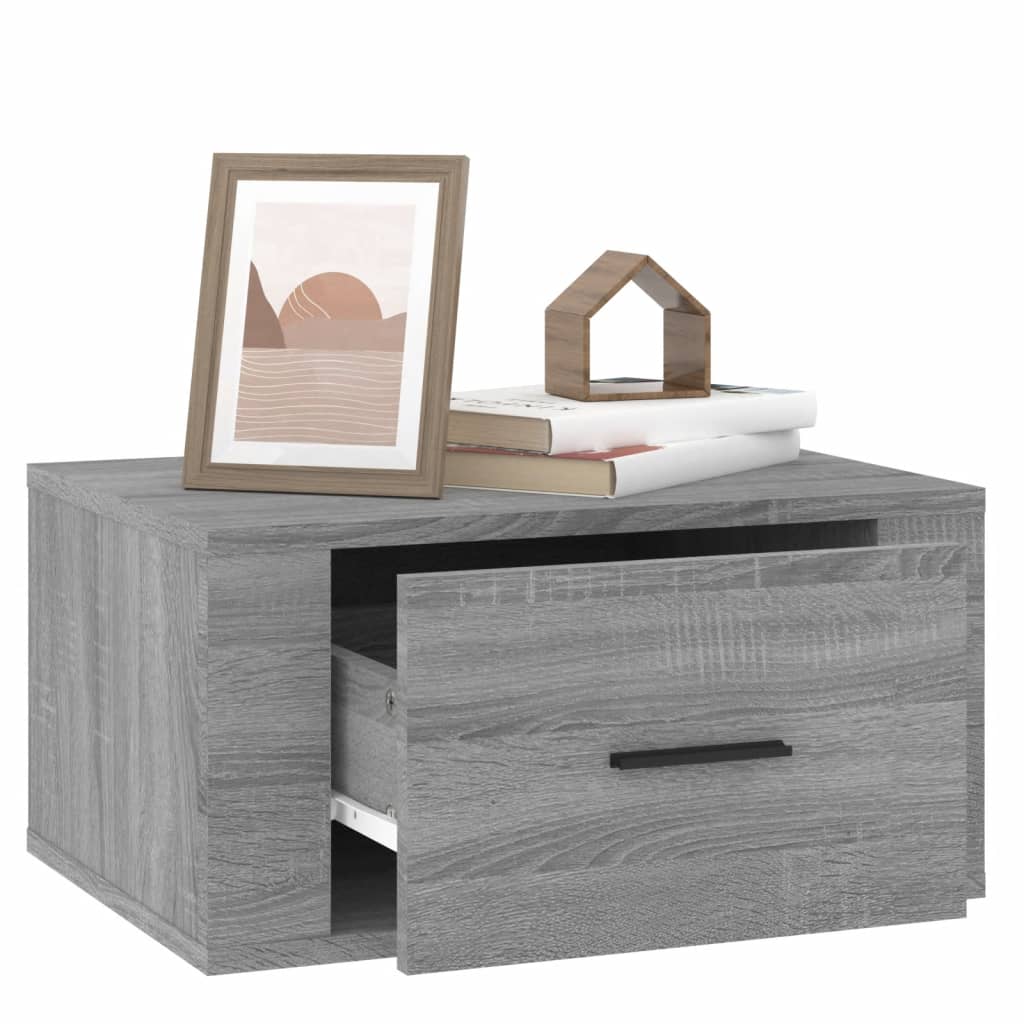 Wall-mounted Bedside Cabinet Grey Sonoma 50x36x25 cm