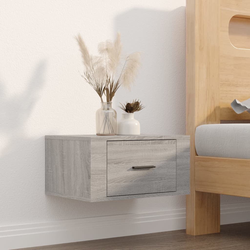 Wall-mounted Bedside Cabinet Grey Sonoma 50x36x25 cm