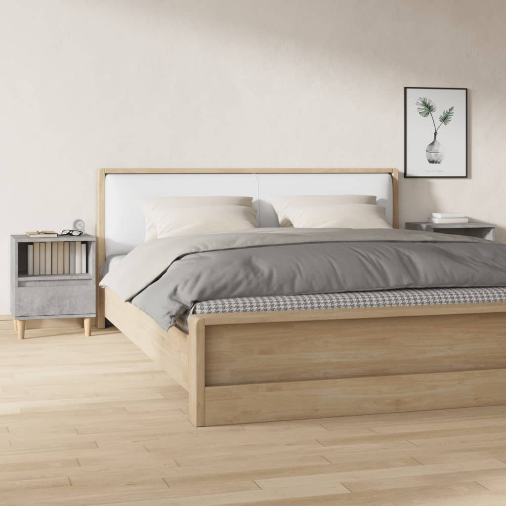 Bedside Cabinets 2 pcs Concrete Grey 40x35x50 cm
