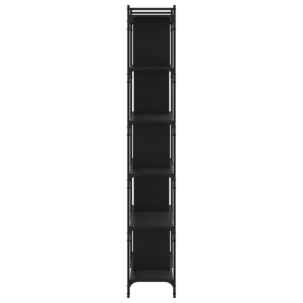 Bookcase 6-Tier Black 76x32x192 cm Engineered Wood