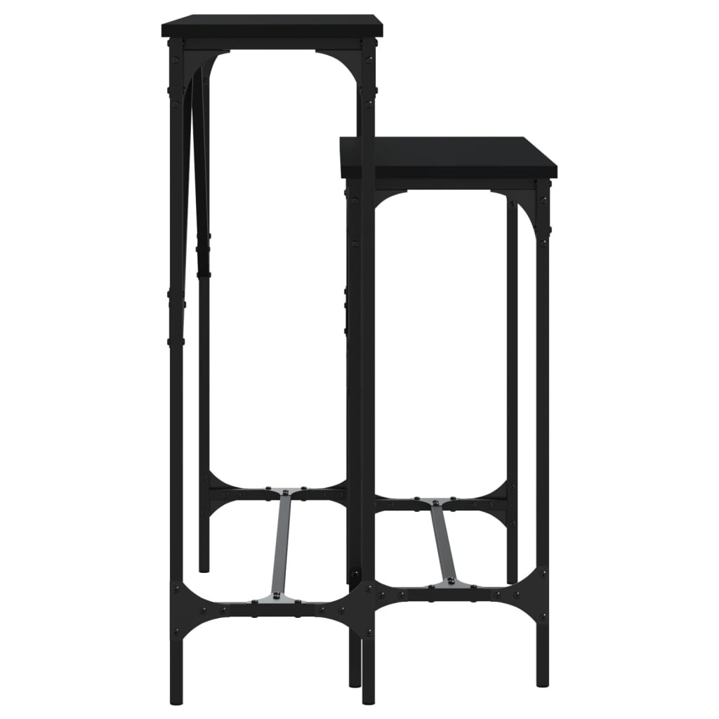 Console Tables 2 pcs Black Engineered Wood