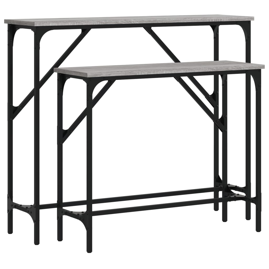 Console Tables 2 pcs Grey Sonoma Engineered Wood