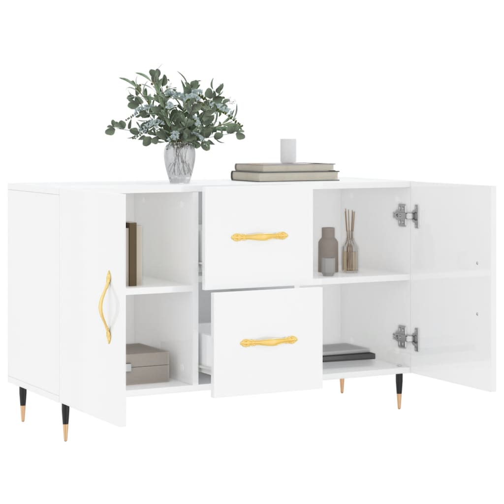 Sideboard High Gloss White 100x36x60 cm Engineered Wood