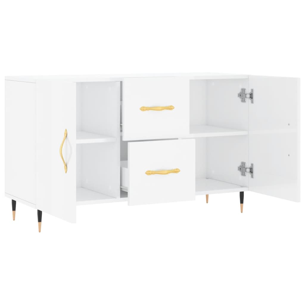 Sideboard High Gloss White 100x36x60 cm Engineered Wood