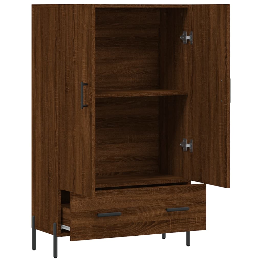 Highboard Brown Oak 69.5x31x115 cm Engineered Wood