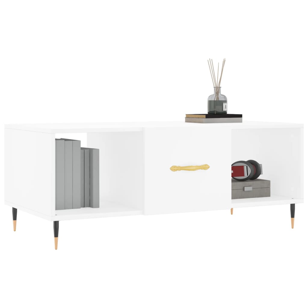 Coffee Table White 102x50x40 cm Engineered Wood