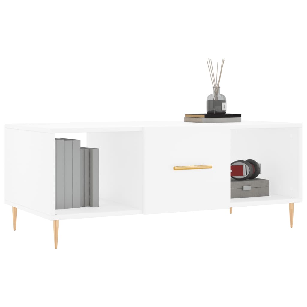Coffee Table White 102x50x40 cm Engineered Wood
