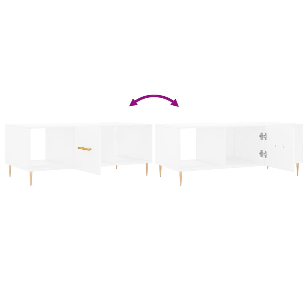 Coffee Table White 102x50x40 cm Engineered Wood