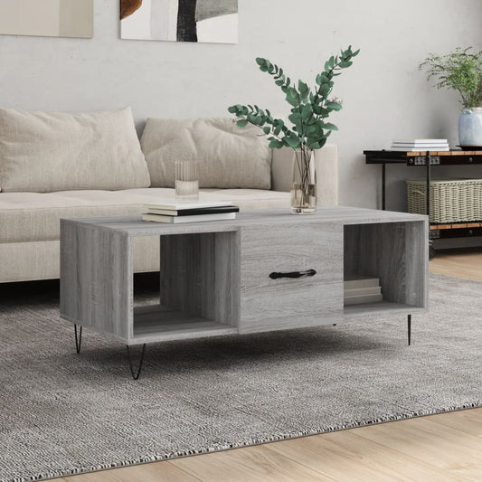 Coffee Table Grey Sonoma 102x50x40 cm Engineered Wood
