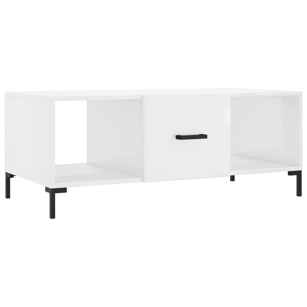 Coffee Table High Gloss White 102x50x40 cm Engineered Wood