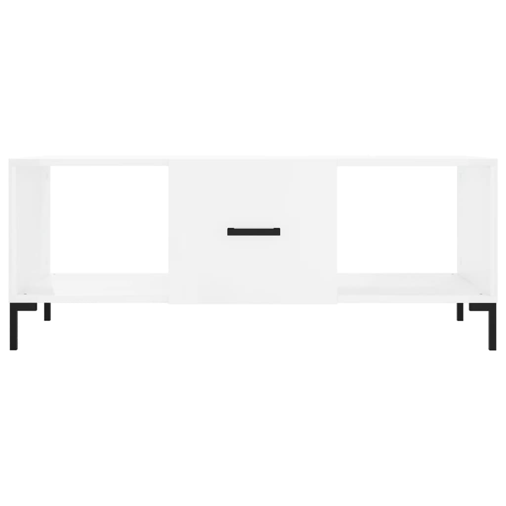 Coffee Table High Gloss White 102x50x40 cm Engineered Wood