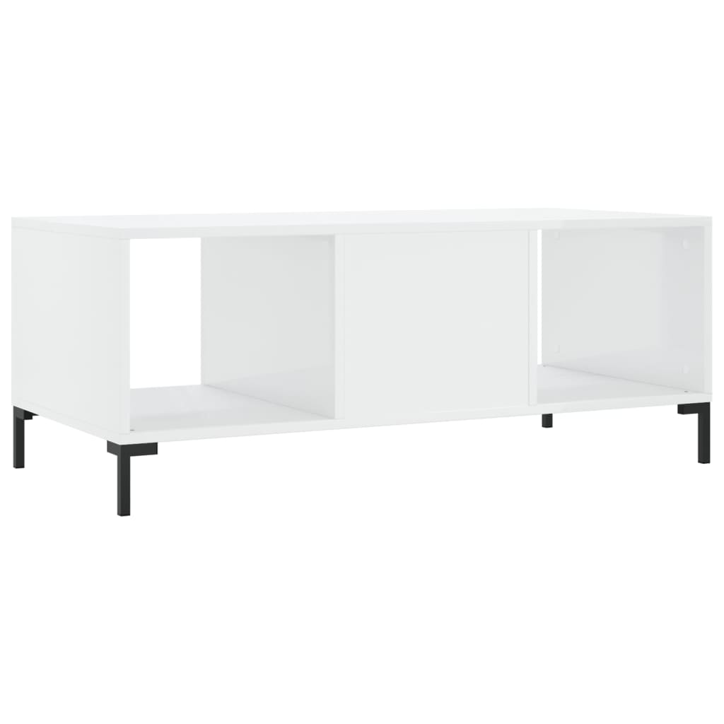 Coffee Table High Gloss White 102x50x40 cm Engineered Wood