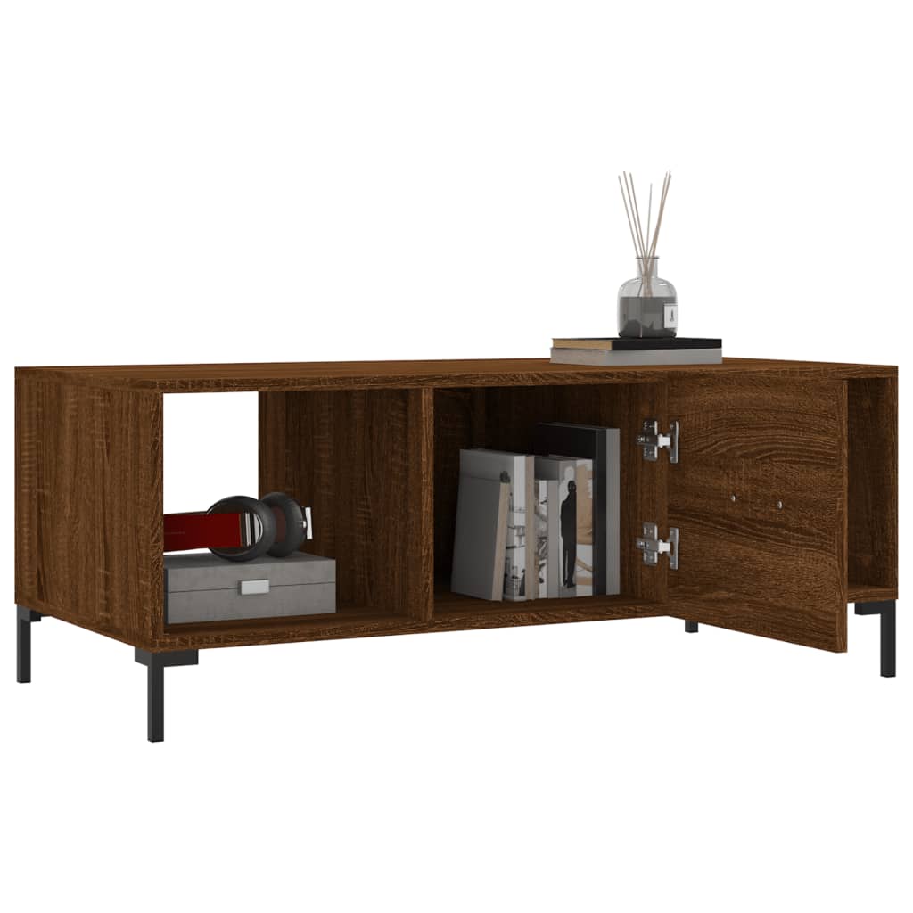 Coffee Table Brown Oak 102x50x40 cm Engineered Wood