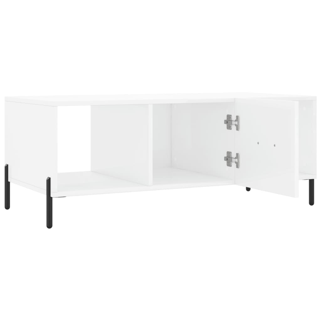 Coffee Table High Gloss White 102x50x40 cm Engineered Wood
