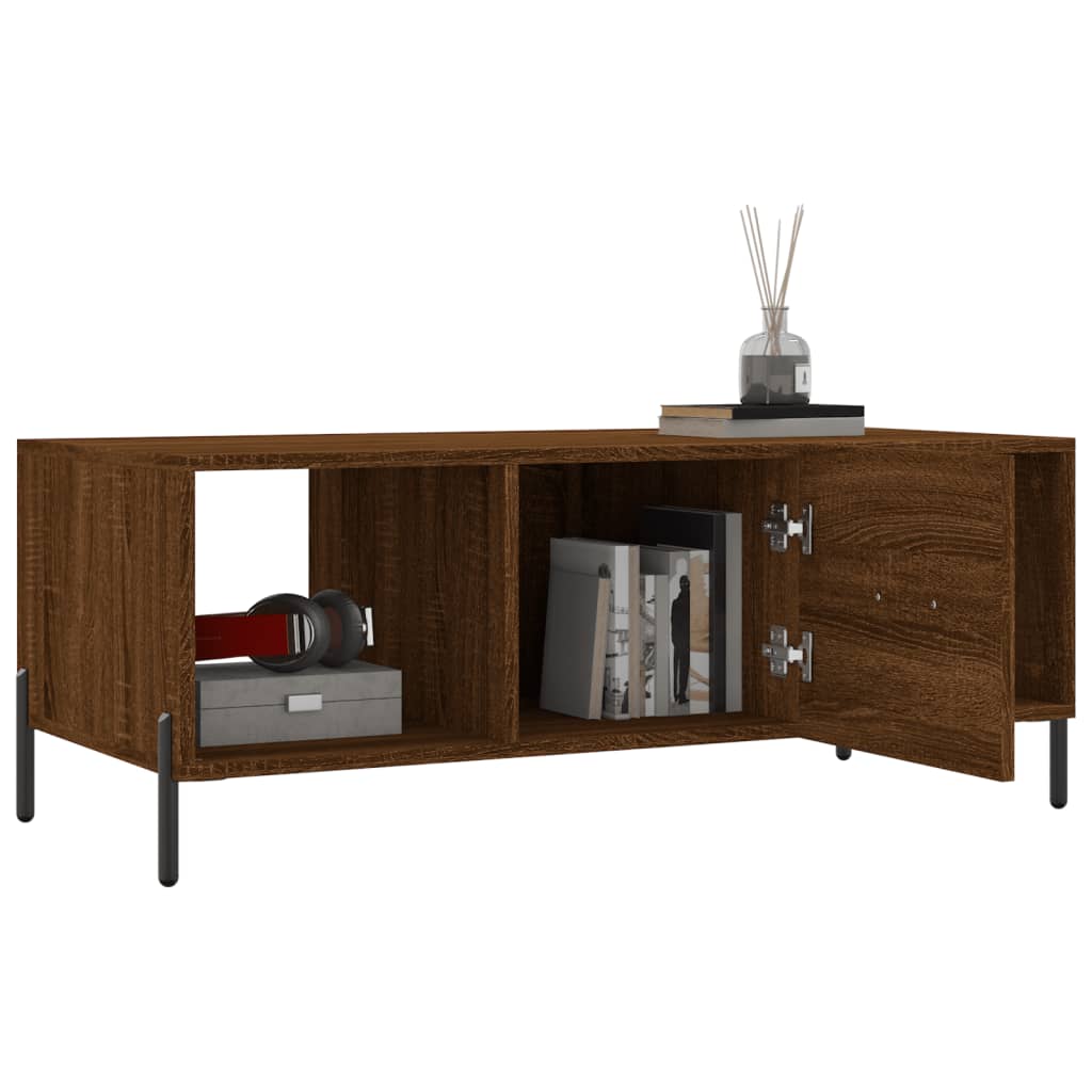 Coffee Table Brown Oak 102x50x40 cm Engineered Wood