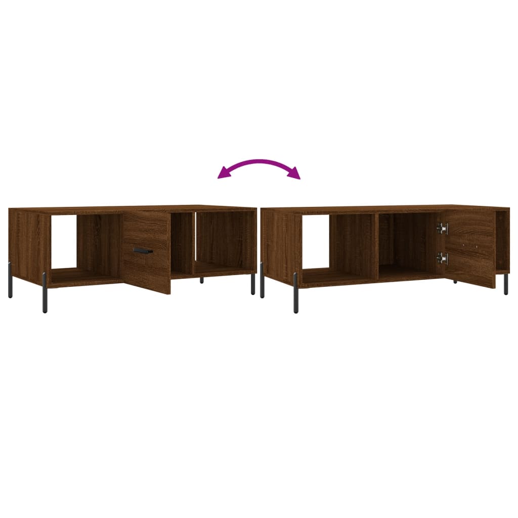 Coffee Table Brown Oak 102x50x40 cm Engineered Wood