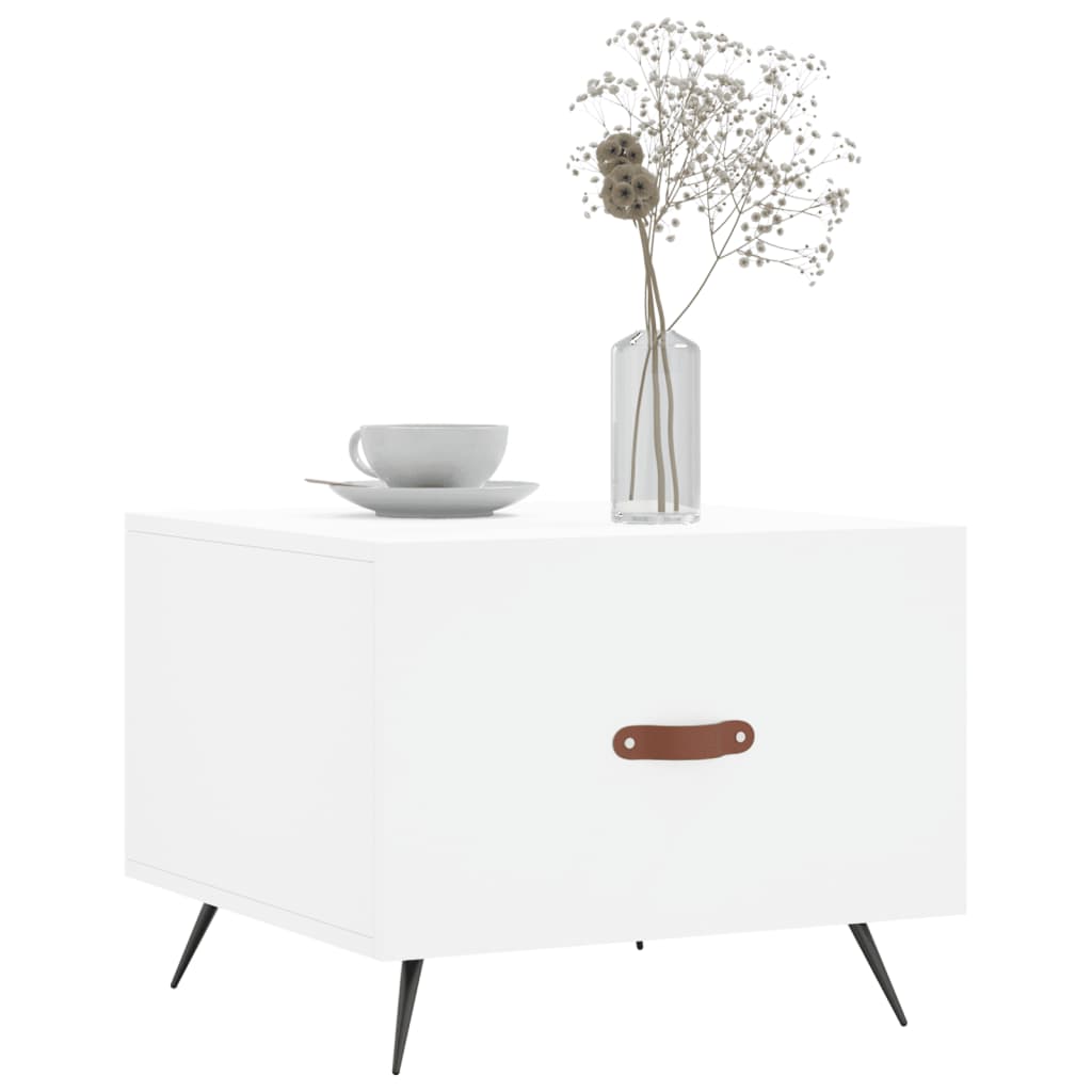Coffee Table White 50x50x40 cm Engineered Wood