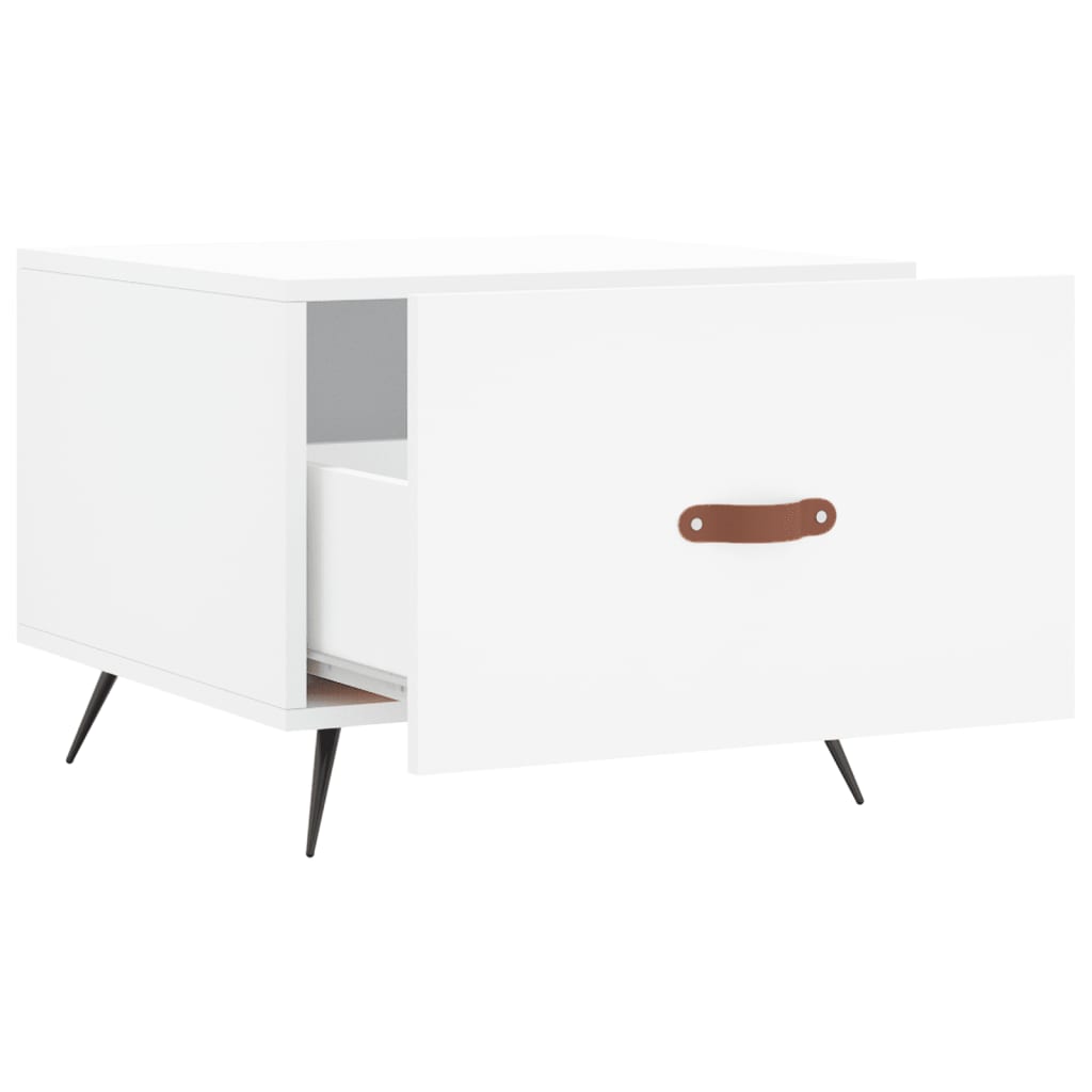 Coffee Table White 50x50x40 cm Engineered Wood