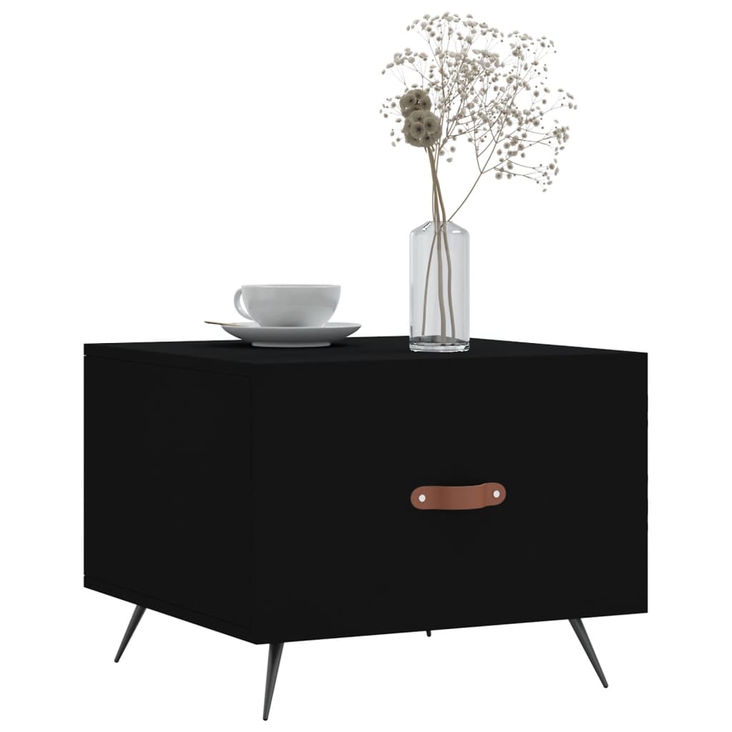 Coffee Table Black 50x50x40 cm Engineered Wood