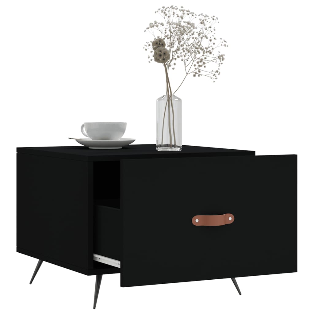 Coffee Table Black 50x50x40 cm Engineered Wood