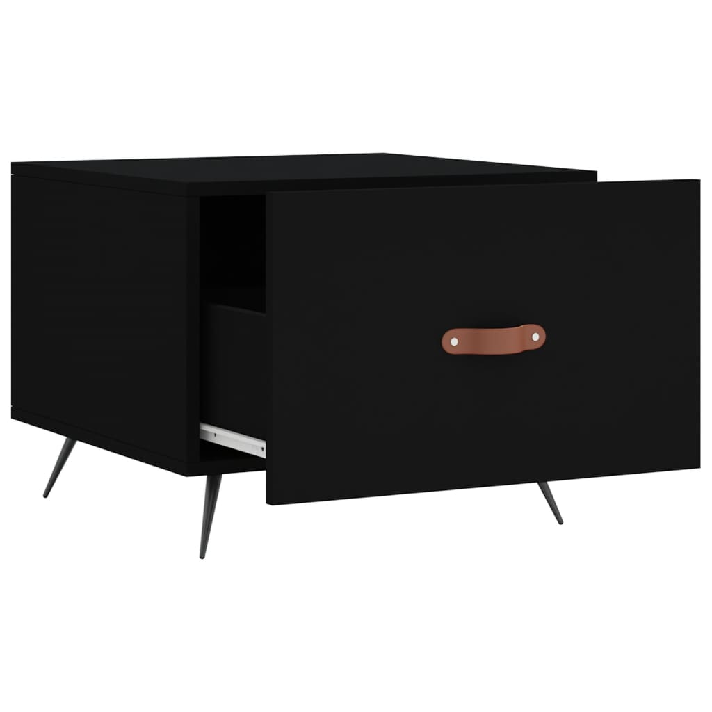 Coffee Table Black 50x50x40 cm Engineered Wood
