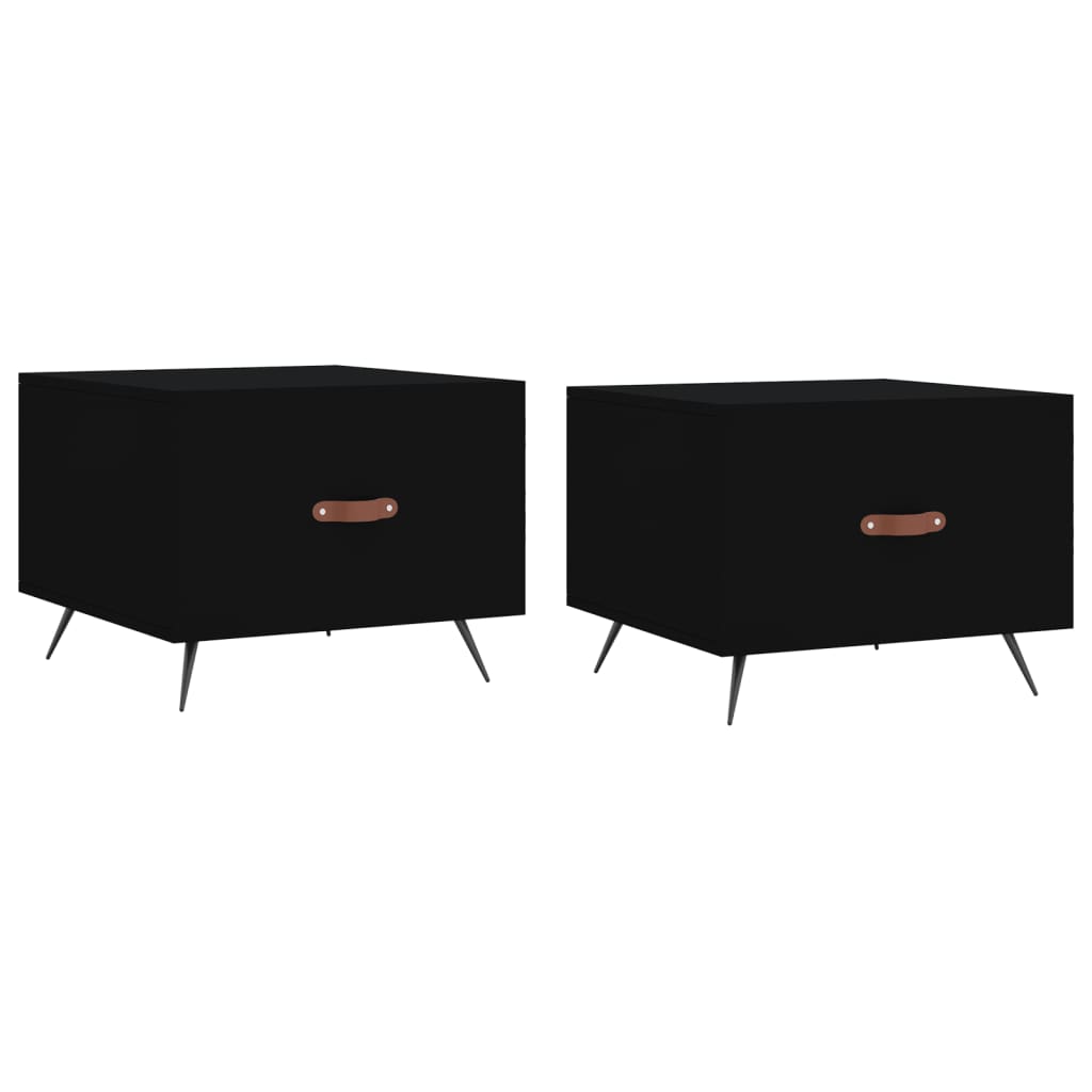 Coffee Tables 2 pcs Black 50x50x40 cm Engineered Wood