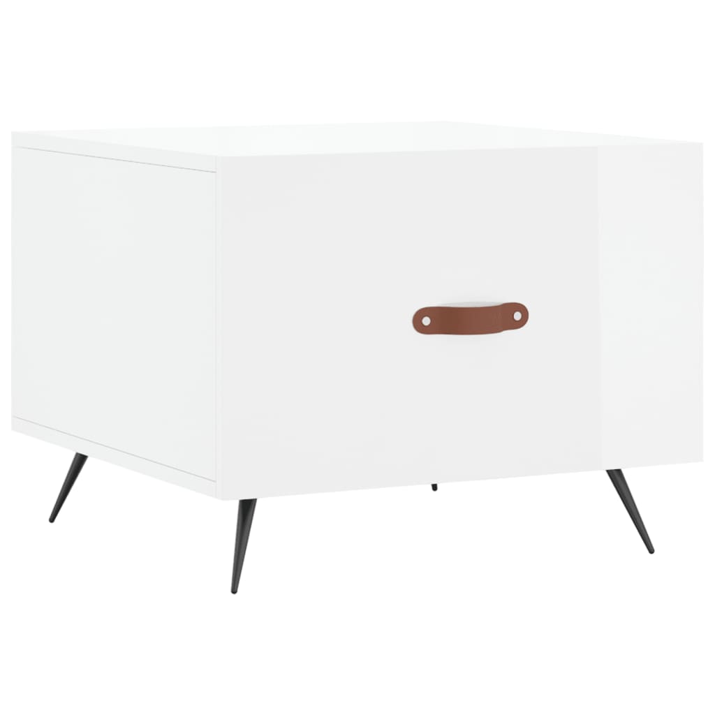 Coffee Table High Gloss White 50x50x40 cm Engineered Wood