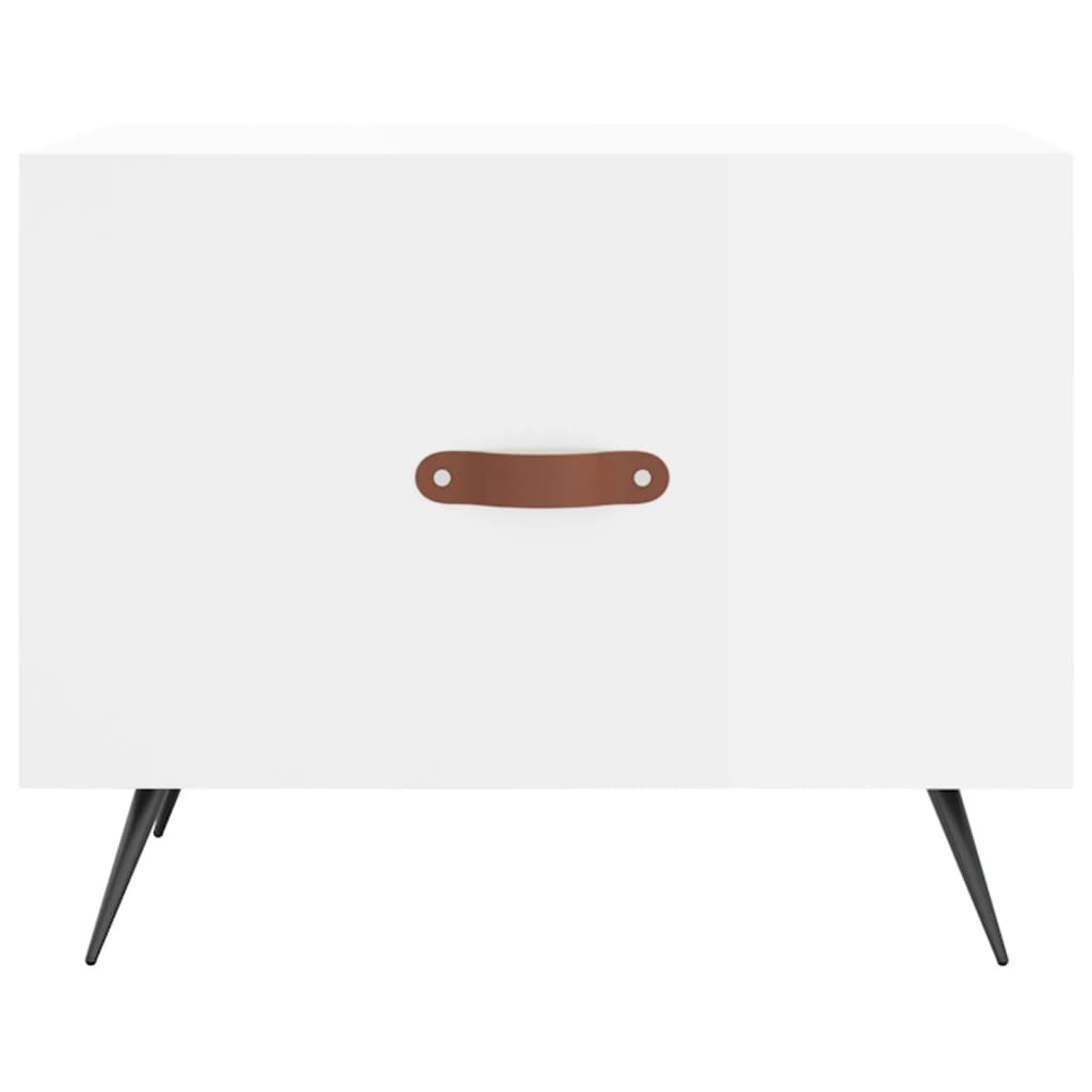 Coffee Table High Gloss White 50x50x40 cm Engineered Wood